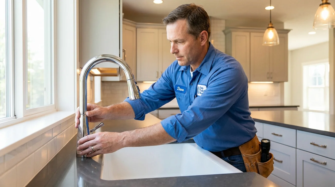 Kitchen faucet installation by Johns Plumbing LLC in Pitman